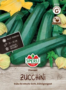 Zucchini 'Diamant' F1 - Cucurbita pepo, nicht rankend, für Kübel, Samen, 83570 - Bild 1 von 2