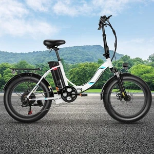 Electric Bike 500W 48V Folding E-bike 20in Fat Tire Commuters Bicycle for Adults - Picture 1 of 15