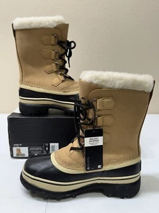 SOREL Caribou Women’s Beige & Black Buff Insulated Waterproof Winter Boots 6 - Picture 1 of 14