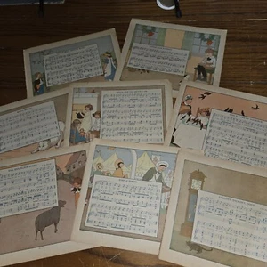 Double sided book pages Antique Vintage Nursery Rhymes Mother Goose - Picture 1 of 7