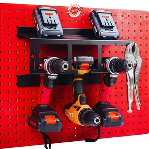 Pegboard Drill Holder Heavy Duty Rack for 1/4" Holes Holds 3 Drills Tools Rack - Picture 1 of 7