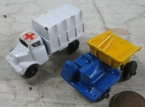 Vintage 1950's Die Cast Lead Red Cross & Dump Truck - Picture 1 of 3