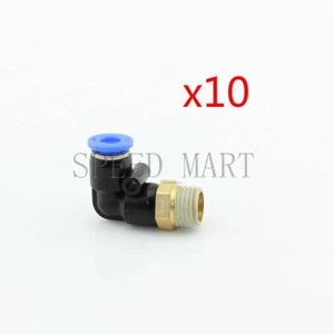 10 piezas 1/4 BSPT rosca macho 90 grados codo tubo accesorios rápidos 6 mm PL6-02 - Imagen 1 de 3