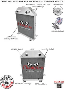 1941 Ford Pickup Truck V8 Flathead Champion Cooling 3 Row All Aluminum Radiator  - Bild 1 von 7
