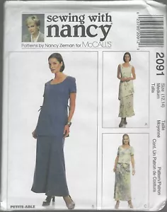 McCall's 2091 Sewing with Nancy ~ Misses Top & Pull-on Bias Skirt Sz 12-14 Uncut - Picture 1 of 2