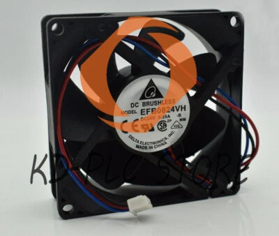 New DELTA EFB0824VH 8025 24V 0.35A 80*80*25mm 8CM 3wire Double ball cooling fan - Image 1 of 2