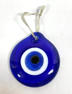 Blue Evil Eye Protective Wall Hanging Decor Glass Amulet Ornament - Picture 1 of 7
