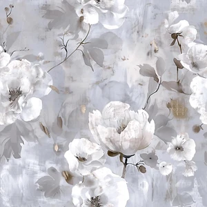 Floral Peel and Stick Wallpaper Vintage Floral Contact Paper 16.9"X118.1" Gray - Picture 1 of 12