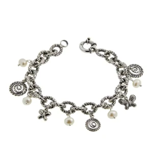 LiPaz Sterlingsilber Zuchtperlen Schmetterling Bettelarmband, 7-3/4 Zoll - Bild 1 von 1