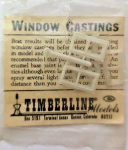 Timberline Models Window Castings HO/O Scale NOS Detail Parts Denver CO - Picture 1 of 1