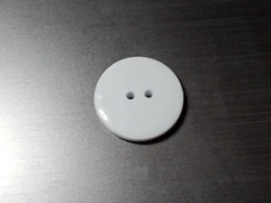 20 White Buttons .80 inch 21mm Glossy - front Matte - back  2 hole  - Picture 1 of 3