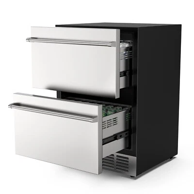 24-дюймовый холодильник под прилавком 2 ящика встроенный холодильник для напитков 5,3 куб. фута - Изображение 1 из 4