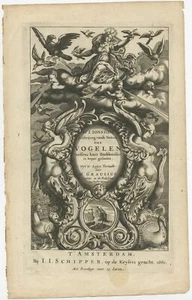 Antique Frontispiece of Birds and Putti by Merian (1660) - Picture 1 of 1