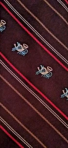 Corbata de lujo para hombre vintage década de 1950 Del Cino marrón/rayas con corneta en todo - Imagen 1 de 3