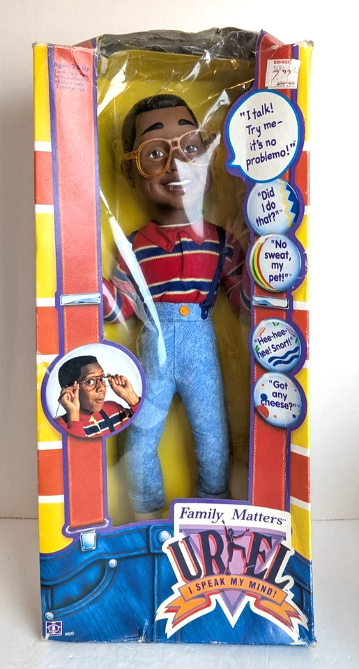 Vtg Hasbro Family Matters Urkel I Speak My Mind Pull String Doll