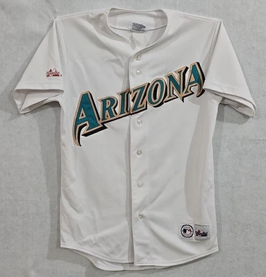 Vintage Majestic Arizona Diamondbacks White Teal Copper Black MLB Jersey Size M - Image 1 of 4