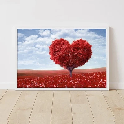 Love Tree Canvas Painting Wall Art Poster Print Aesthetic Home Room Decor Mural - Image 1 of 4