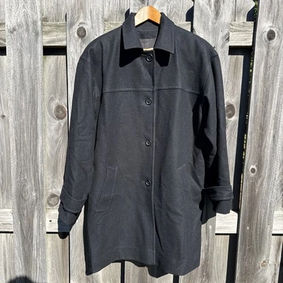 Pendleton Mens Vintage USA Made Black 100% Virgin Wool Trench Coat Jacket Medium - Image 1 of 4