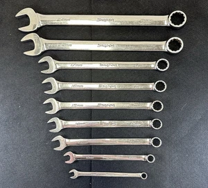 Snap-On Combination 9 Pc Wrench Set Metric 8, 10, 13-17, 22, 24mm - Foto 1 di 14