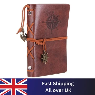 Vintage Leather Bound Diary Travel Memo Notebook Plain Writing Journal Handmade - Image 1 of 4