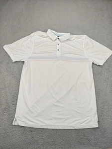 Toes On The Nose Shirt Mens Large White Fluor Logo Golf Polo Performance - Foto 1 di 11