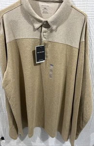Polo Van Heusen Manga Larga Sarga Bloqueado Talla XXL Nuevo Ojo de Tigre Brezo - Imagen 1 de 7