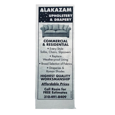 Anuncio de papel de periódico 2025 decoración del hogar tapicería sofá cortinas efímero coleccionistas papel Foto 1 de 4