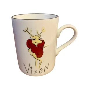 Taza de café Pottery Barn taza Vixen Navidad vacaciones reno porcelana 12 oz  - Imagen 1 de 8