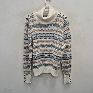 Holland Cooper Bredon Fair Isle Rollkragen Strick weiß Weihnachtspullover Pullover Gr. XL - Bild 1 von 8