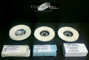 Kit 3 lucidatura feltro lamellare alluminio acciaio inox ottone rame metalli - Imagen 1 de 1