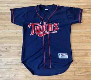Minnesota Twins Authentic Russell Baseball Jersey Mens 44 Large Navy MLB USA - Picture 1 of 12