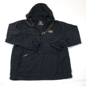 Giacca LL Bean uomo montagna classica Anorak 1/2 zip con cappuccio nera media - Foto 1 di 8