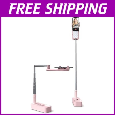 Портативная подставка для селфи с поворотом на 360° и светодиодной подсветкой - Изображение 1 из 4