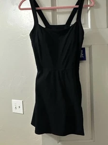 Vestido activo JoyLab para mujer tejido cuello cuadrado negro M pantalones cortos incorporados nuevo con etiquetas - Imagen 1 de 8