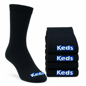 Keds Everyday Crew Socks 6 Pairs Black Size 6–10 Women’s Polyester Blend New - Picture 1 of 7