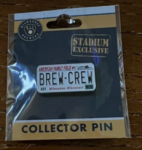 Milwaukee Brewers Enamel license plate brew crew Pin Brand New Stadium Exclusive - Picture 1 of 1