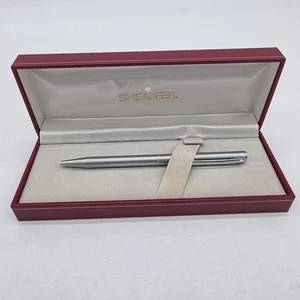 Sheaffer Silver Ballpoint Pen Blue Ink Lazard Freres Logo Gift Boxed Works EUC - Picture 1 of 5