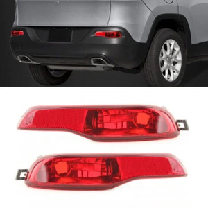 Fits 2014-18 Jeep Cherokee Left&Right Side Rear Bumper Fog Light Cover Reflector - Picture 1 of 9