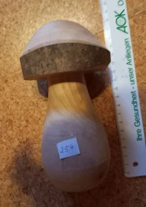 Pilz Schwammerl hellbraun Holz gedrechselt 15 x 9 cm unikat (254) - Bild 1 von 1