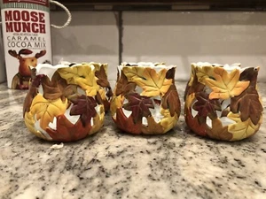 Bellissimo set di 6 votivi autunnali in porcellana vintage - Foto 1 di 4