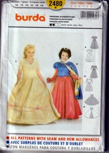 Burda 2480 Halloween Costume Pattern Princess Snow White Girls Size 4 - 9 OOP - Picture 1 of 2