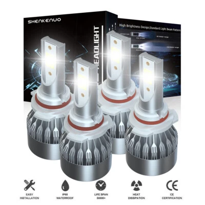 For GMC Savana 3500 Base Van 3-Door 1996-2021 LED Headlight Bulbs 9005 9006 Kit - Image 1 of 4