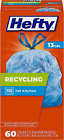 Recycling Trash Bags, Blue, 13 Gallon, 60 Count