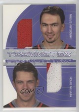 2001-02 ITG Be A Player Signature Series Miroslav Satan Martin Biron #TM-04