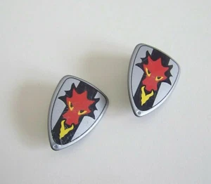 PLAYMOBIL (L6c03) MOYEN-AGE - Lot 2 Boucliers Gris Tête de Dragon Rouge Abimés - Imagen 1 de 1