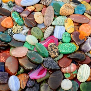 Lote al por mayor de 150 gms de piedras preciosas sueltas para todo tipo de cuentas de chakra de cabujón con respaldo plano - Imagen 1 de 14