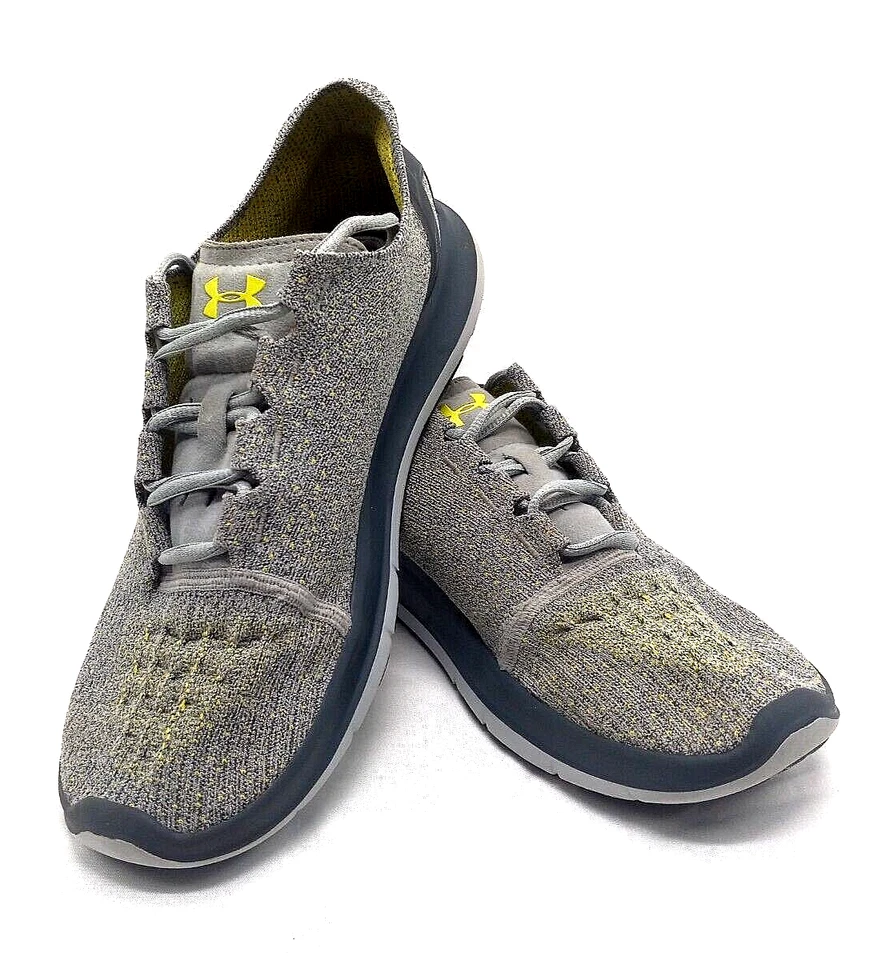 Under Armour Women's Size 10.5 Charged  Running Shoes Gray/Neon Yellow Lace-Up - Image 1 of 4