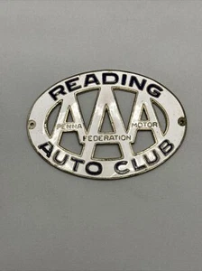 Emblema de colección AAA esmalte lectura Auto Club pluma federación motor coche insignia - Imagen 1 de 5