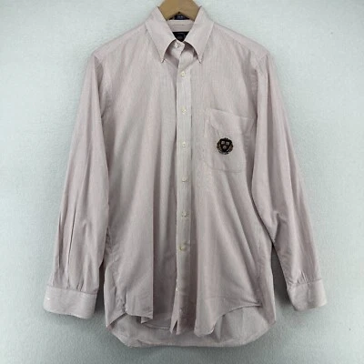 HARVARD UNIVERSITY Shirt Mens S KENNETH GORDON Crimson Striped Cambridge MA Red - Image 1 of 4