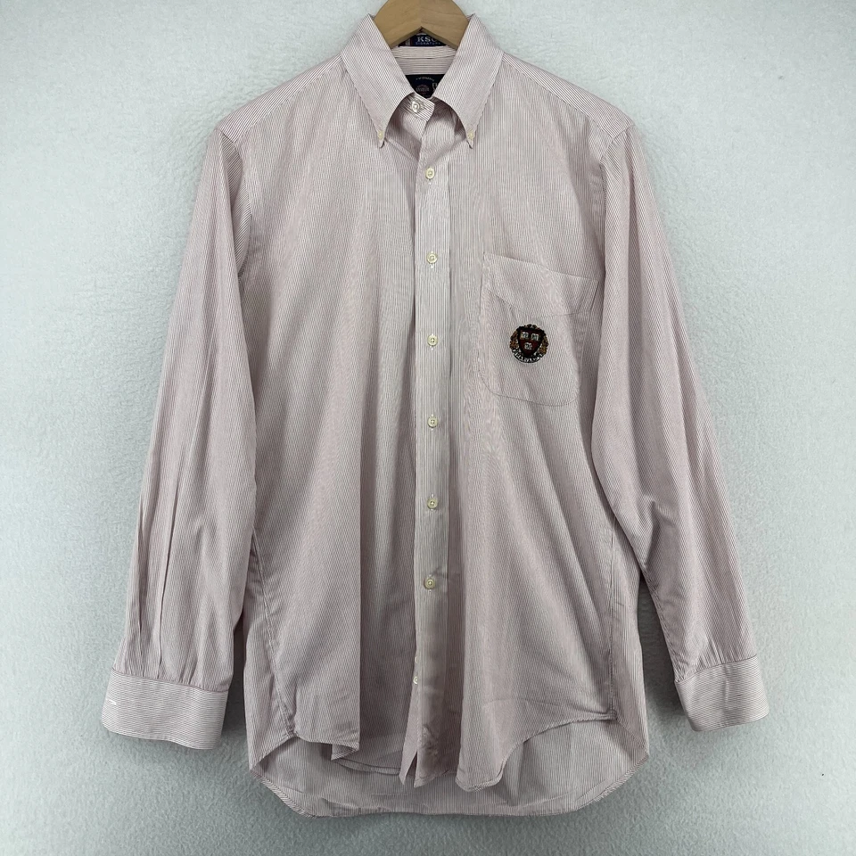 Camisa HARVARD UNIVERSITY Para Hombres S KENNETH GORDON Carmesí Rayas Cambridge MA Roja Foto 1 de 4